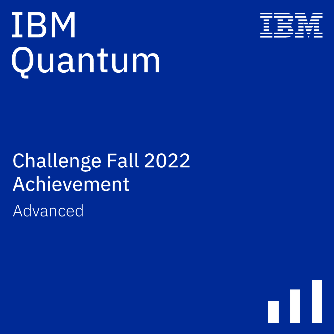 Quantum Fall Challenge 2022 Certification