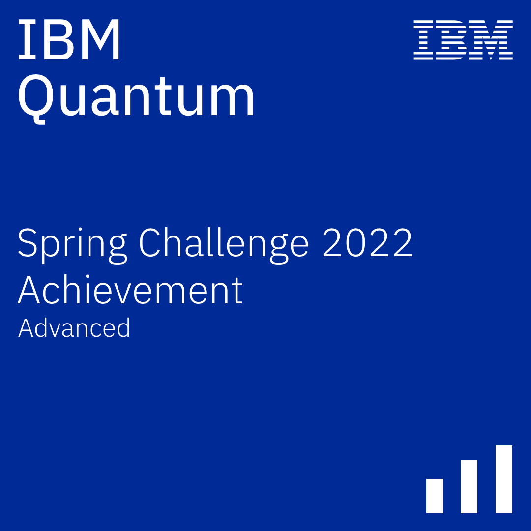 Quantum Spring Challenge 2022 Certification